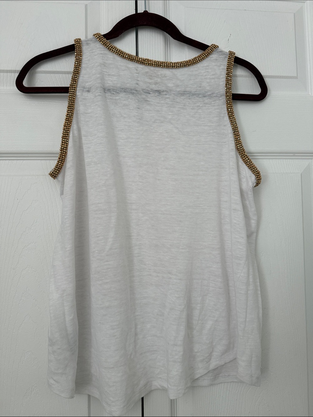 Michael Kors White Tank Top with Gold Trim - Picture 3 of 7